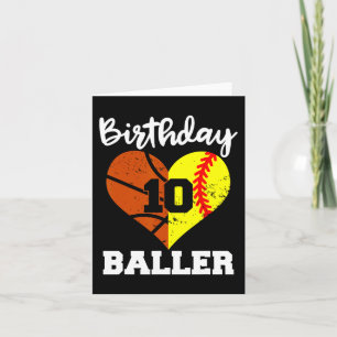 10. Geburtstag Baller Spaß 10 Jahre alter Softball Karte