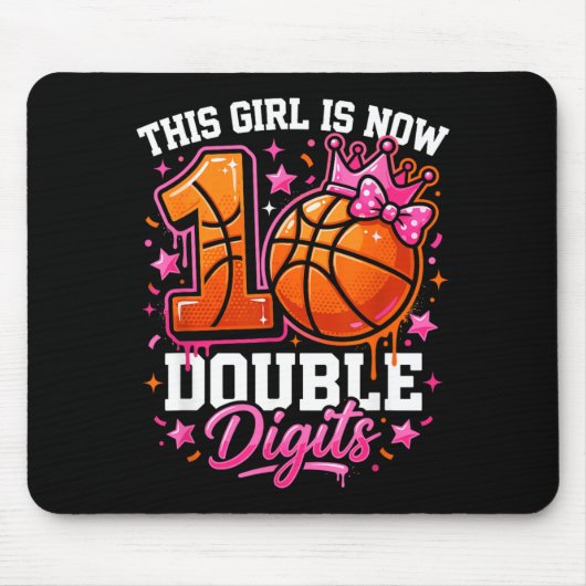 10. Geburtstag Basball Mädchen Coquette Bow10 Jahr Mousepad (Vorne)