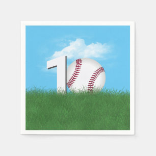 10. Geburtstag Baseball im Grünen Gras Serviette