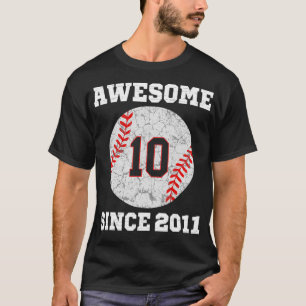 10. Geburtstag Baseball Lover Geschenk 10 Jahre al T-Shirt