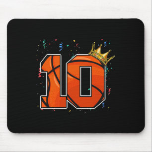 10. Geburtstag Basketball Big Number 10 Year Old B Mousepad