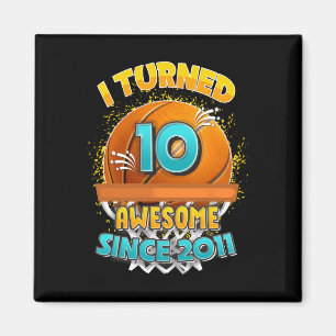 10. Geburtstag Basketball Ich drehte 10 Jahre alt Magnet