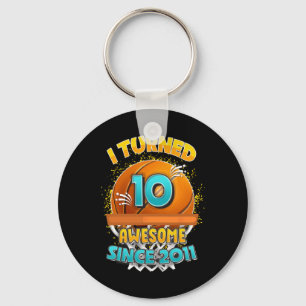 10. Geburtstag Basketball Ich drehte 10 Jahre alt  Schlüsselanhänger