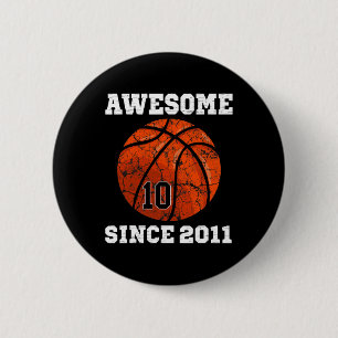 10. Geburtstag Basketball Lover Geschenk 10 Jahre  Button