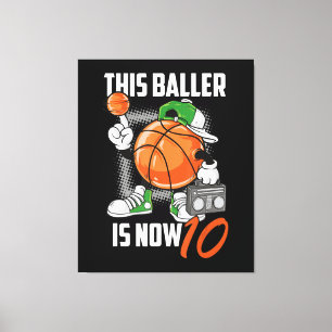 10. Geburtstag Basketball Spieler Funny 10 Jahre a Leinwanddruck