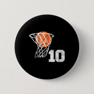 10. Geburtstag Basketball Zehn 10 Jahre Jungen Kin Button