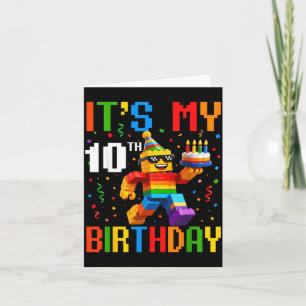 10. Geburtstag Bauziegel 10 Jahre alte Jungen N Karte