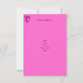 10. Geburtstag Black Pink Spots Muster & Balloons Einladung (Rückseite)