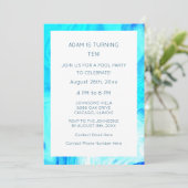 10. Geburtstag Blau Abstraktes Künstlerisches Cool Einladung (Stehend Vorderseite)