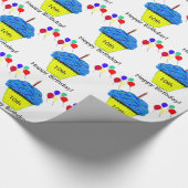 10. Geburtstag Blue Cupcake Balloons anpassen Alte Geschenkpapier (Ecke)