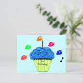 10. Geburtstag Blue Green Cupcakes Party Einladung (Stehend Vorderseite)