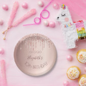 10. Geburtstag blush Rose Gold Glitzer Tropfen Nam Pappteller (Party)