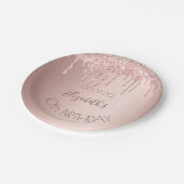 10. Geburtstag blush Rose Gold Glitzer Tropfen Nam Pappteller (Schrägansicht)