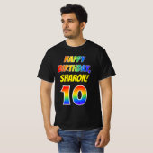 10. Geburtstag — Bold, Fun, Rainbow 10, Individuel T-Shirt (Vorne ganz)