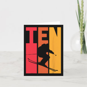 10. Geburtstag Boy Retro Ski Lover Skier 10 Jahre Karte