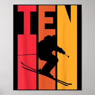 10. Geburtstag Boy Retro Ski Lover Skier 10 Jahre  Poster
