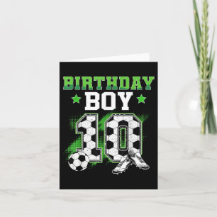 10. Geburtstag Boy Soccer 10 Jahre alter Sport 10 Karte