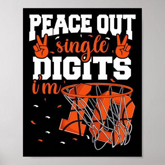 10. Geburtstag Boys Basketball Peace Out Single Di Poster (Vorne)