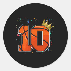 10. Geburtstag Bysketbyll Big Number 10 Year Old B Runder Aufkleber
