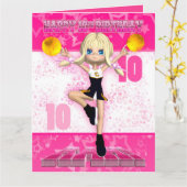 10. Geburtstag Cheerleader Dancing, Stars in Blend Karte (Gelbe Blume)