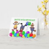 10. Geburtstag Clowns Balloons Karte (Gelbe Blume)