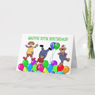 10. Geburtstag Clowns Balloons Karte