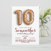 10. Geburtstag Confetti Einladung (Stehend Vorderseite)
