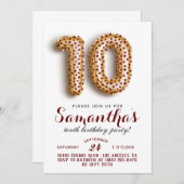 10. Geburtstag Confetti Einladung (Vorne/Hinten)