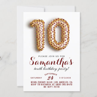 10. Geburtstag Confetti Einladung