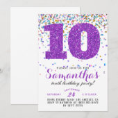 10. Geburtstag Confetti Einladung (Vorne/Hinten)
