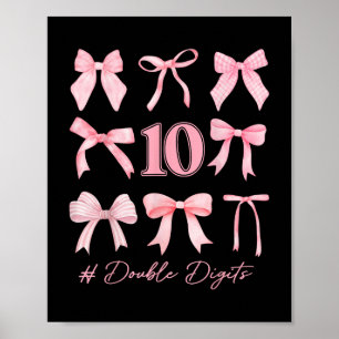 10. Geburtstag Coquette Bow Doppelziffern Geburtst Poster