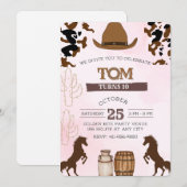 10. Geburtstag | Cowboy-Thema Einladung (Vorne/Hinten)