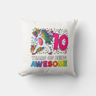 10. Geburtstag Dabbing Einhorn Party Geschenk 10 J Kissen