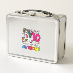 10. Geburtstag Dabbing Einhorn Party Geschenk 10 J Metall Brotdose