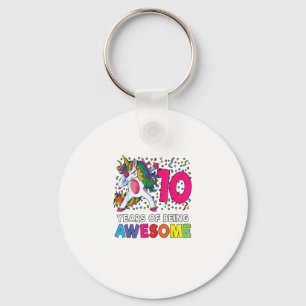 10. Geburtstag Dabbing Einhorn Party Geschenk 10 J Schlüsselanhänger