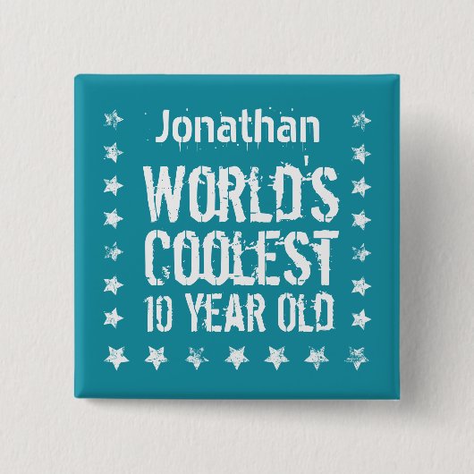 10. Geburtstag der Coolsten 10-jährigen Aquamarine Button (Vorderseite)
