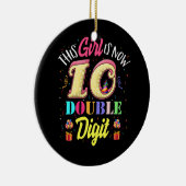 10. Geburtstag dieses Mädchen ist jetzt 10 zweiste Keramik Ornament (Rechts)
