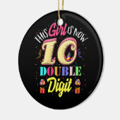 10. Geburtstag dieses Mädchen ist jetzt 10 zweiste Keramik Ornament (Links)
