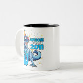 10. Geburtstag Dinosaurier 10 Jahre Junge Kinder Zweifarbige Tasse (Vorderseite Links)