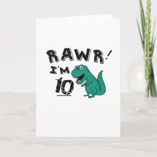 10. Geburtstag Dinosaurier Geschenk für 10-jährige Karte