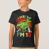 10. Geburtstag Dinosaurier T Rex Rawr Ich bin 10 f T-Shirt (Vorderseite)