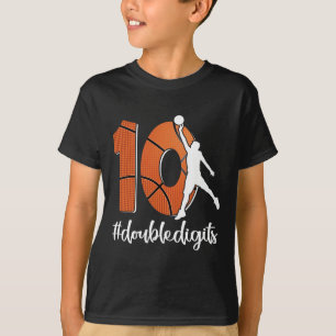 10. Geburtstag Doppelstühle zehn Basketball für Ju T-Shirt