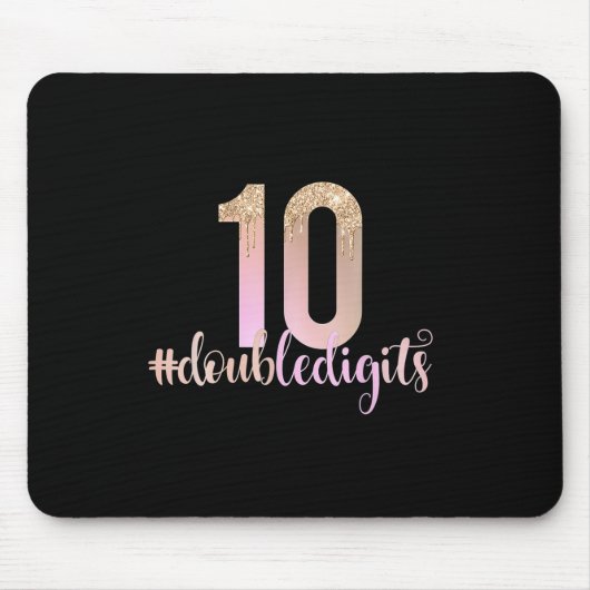 10. Geburtstag doppelte Ziffern Mädchen Peach Ombr Mousepad (Vorne)