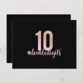 10. Geburtstag doppelte Ziffern Mädchen Peach Ombr Postkarte (Vorne/Hinten)