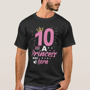 10 Geburtstag Eine Prinzessin war Vintag 2012 Mädc T-Shirt