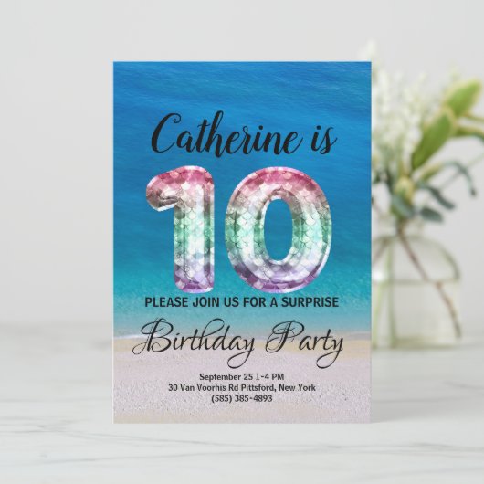 10. Geburtstag Einladung (Stehend Vorderseite)