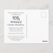 10. Geburtstag Einladung mit Foto Postkarte (Rückseite)