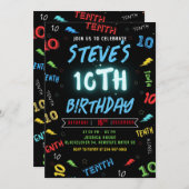 10. Geburtstag Einladung Party (Vorne/Hinten)