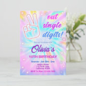 10. Geburtstag Einladung Peace Out Single Digits (Stehend Vorderseite)
