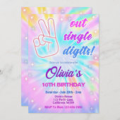 10. Geburtstag Einladung Peace Out Single Digits (Vorne/Hinten)